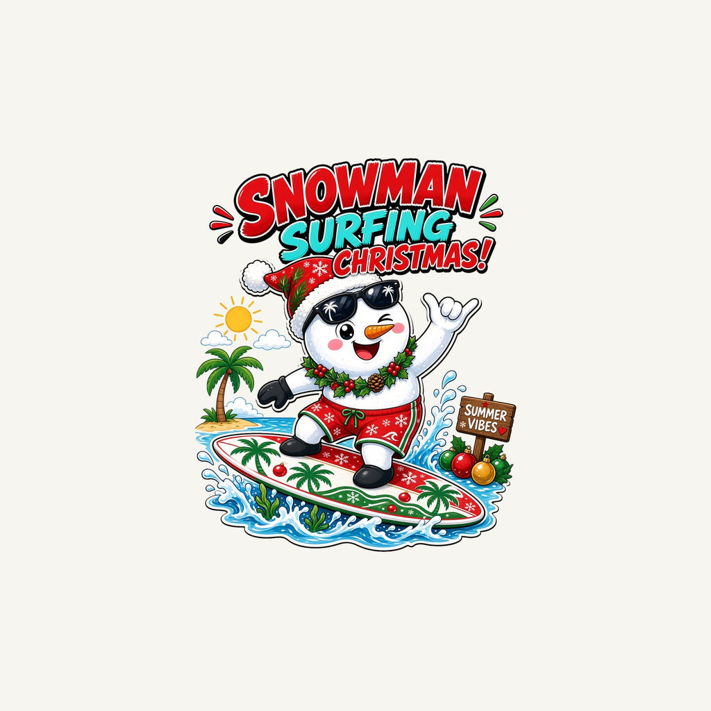 Snowman Surfing Christmas Personalised Christmas Mug