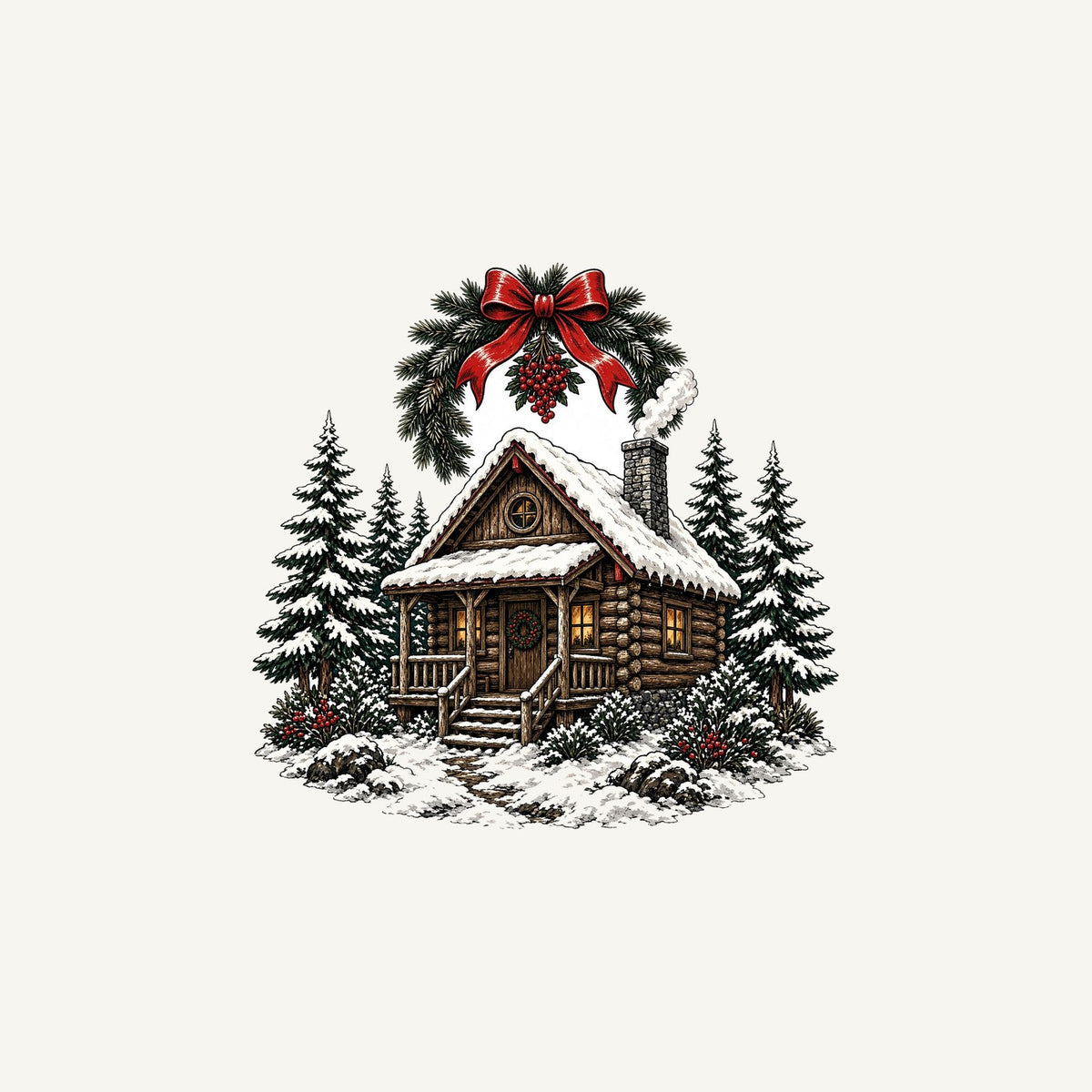 Snowy Log Cabin Personalised Christmas Mug