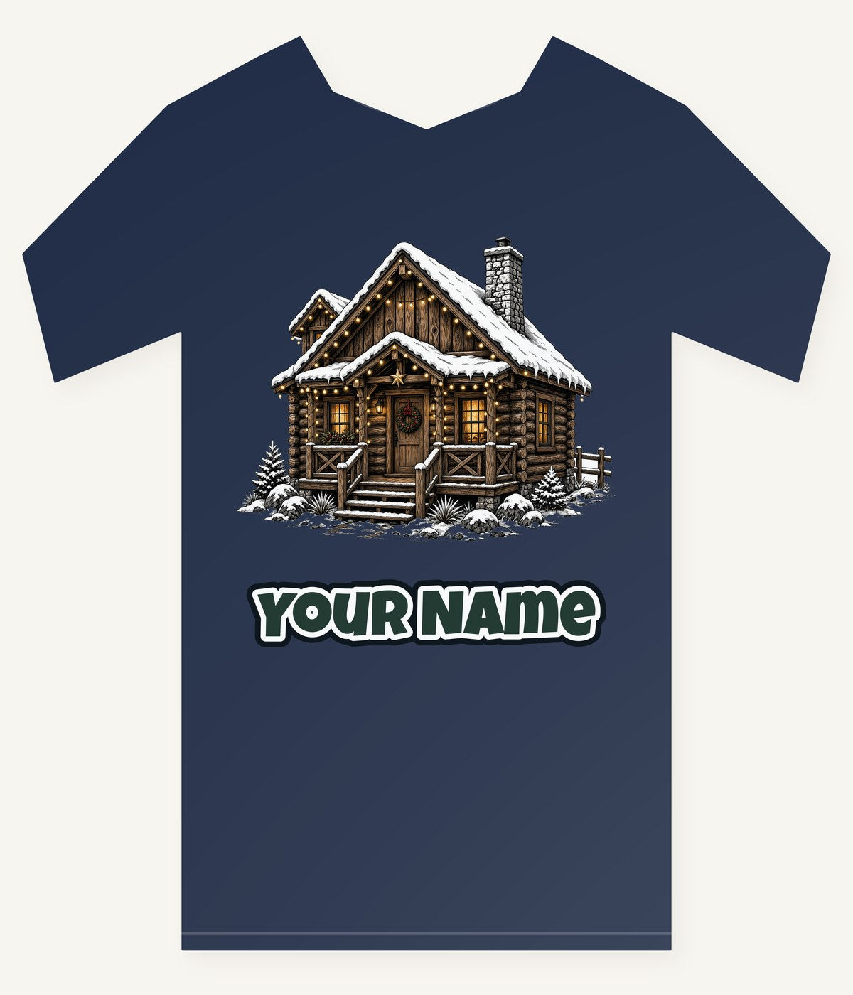 Snowy Log Cabin Personalised Kids Tee and Baby Bodysuit