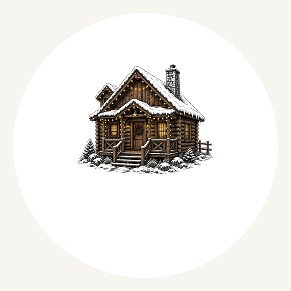 Snowy Log Cabin Personalised Pewter Christmas Ornament