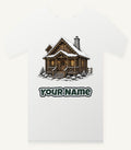 Snowy Log Cabin Personalised Christmas T-Shirt and Hoodie