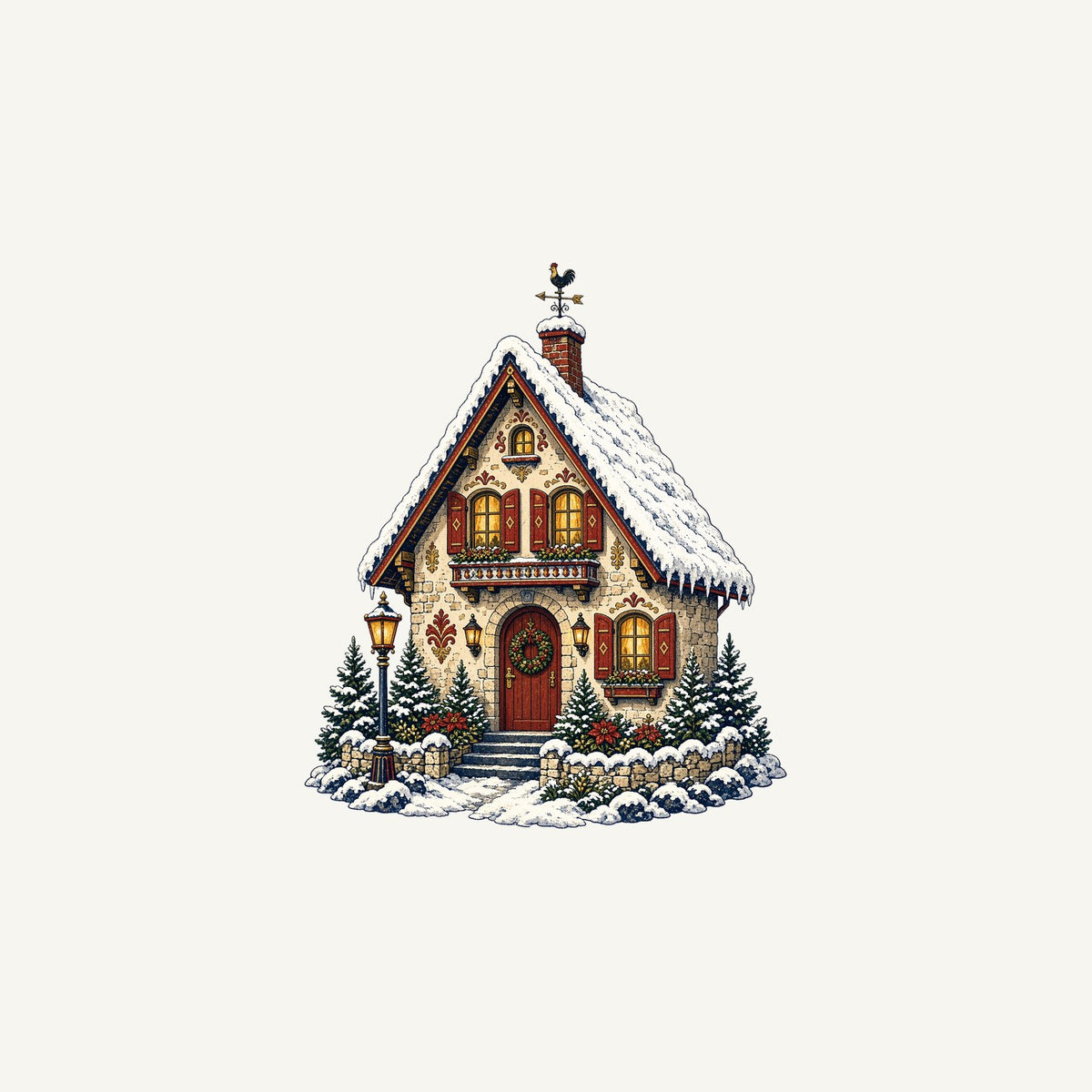 Snowy Village Cottage Personalised Christmas Mug