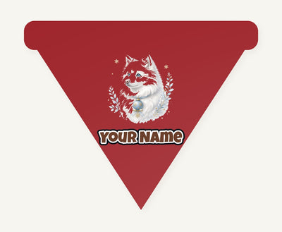 Snowy White Dog Bauble Personalised Christmas Dog Bandana