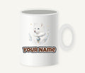Snowy White Dog Bauble Personalised Christmas Mug