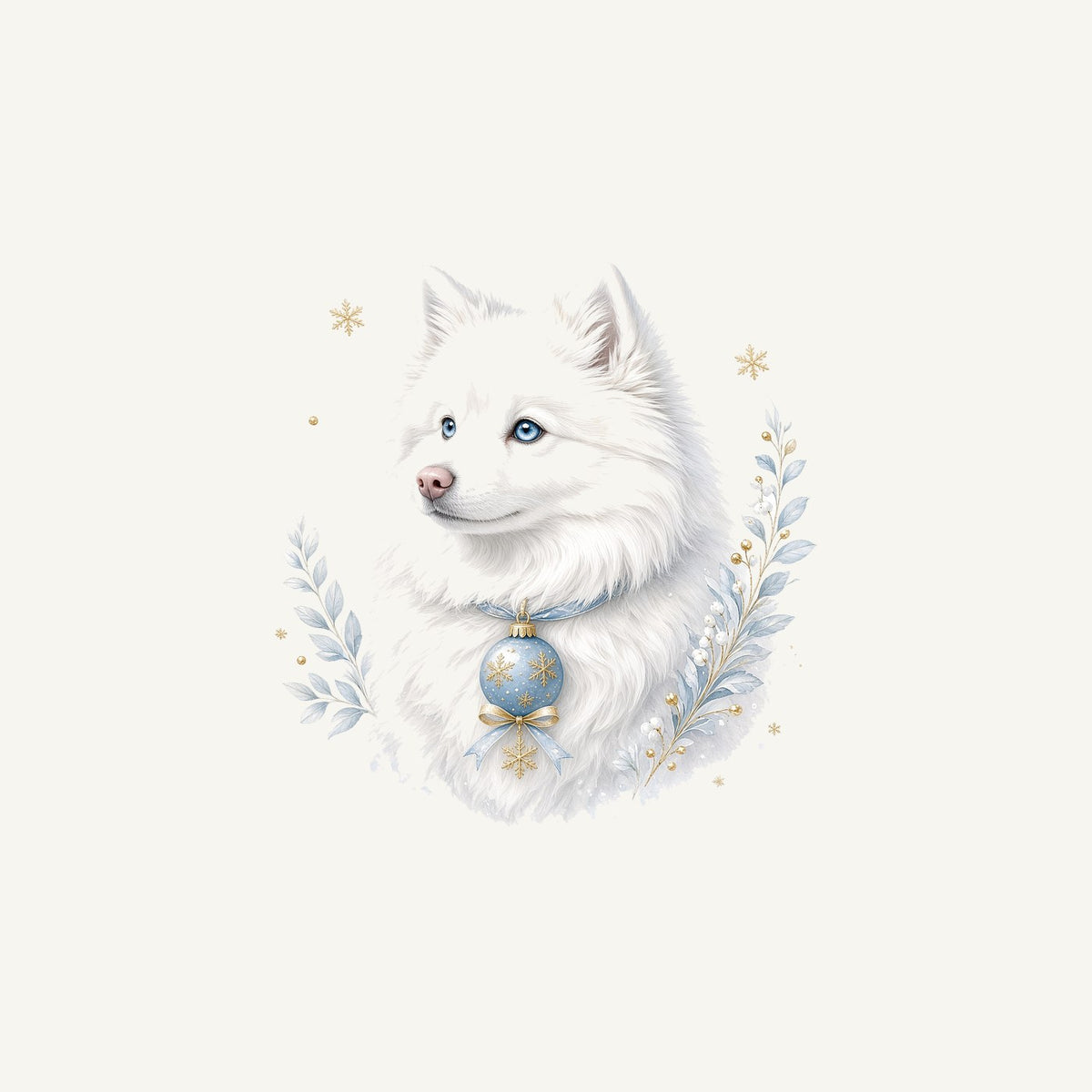 Snowy White Dog Bauble Personalised Christmas Mug