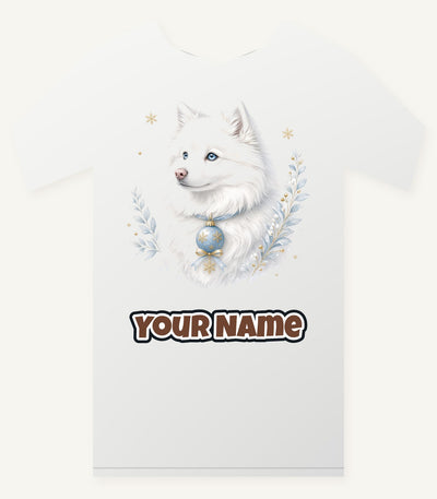 Snowy White Dog Bauble Personalised Christmas T-Shirt and Hoodie