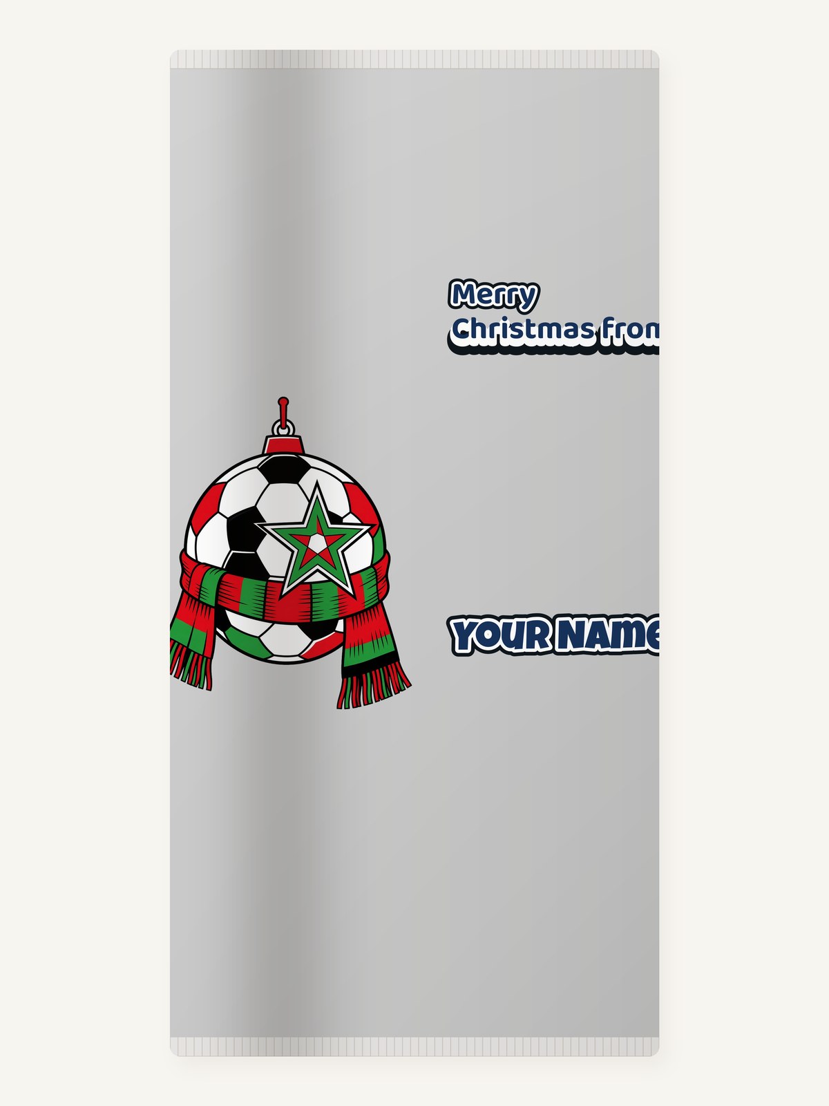 Soccer Ball And Scarf Bauble Personalised Beach Towel