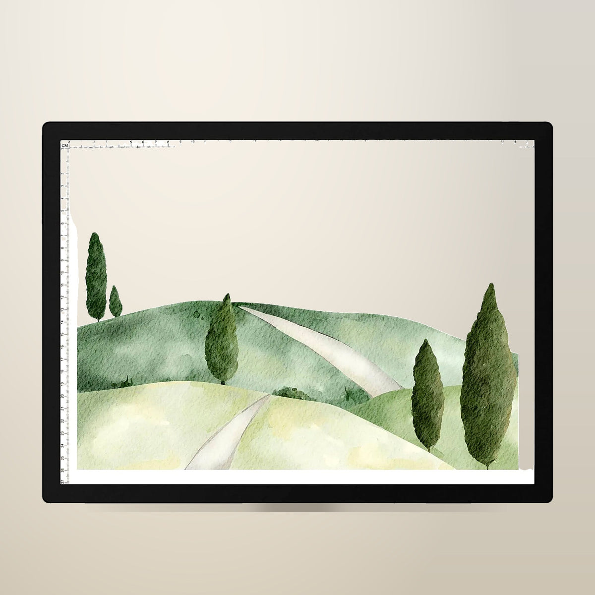 Social Hike A3 LED Light Pad, Rechargeable USB-C, on a plain cream background