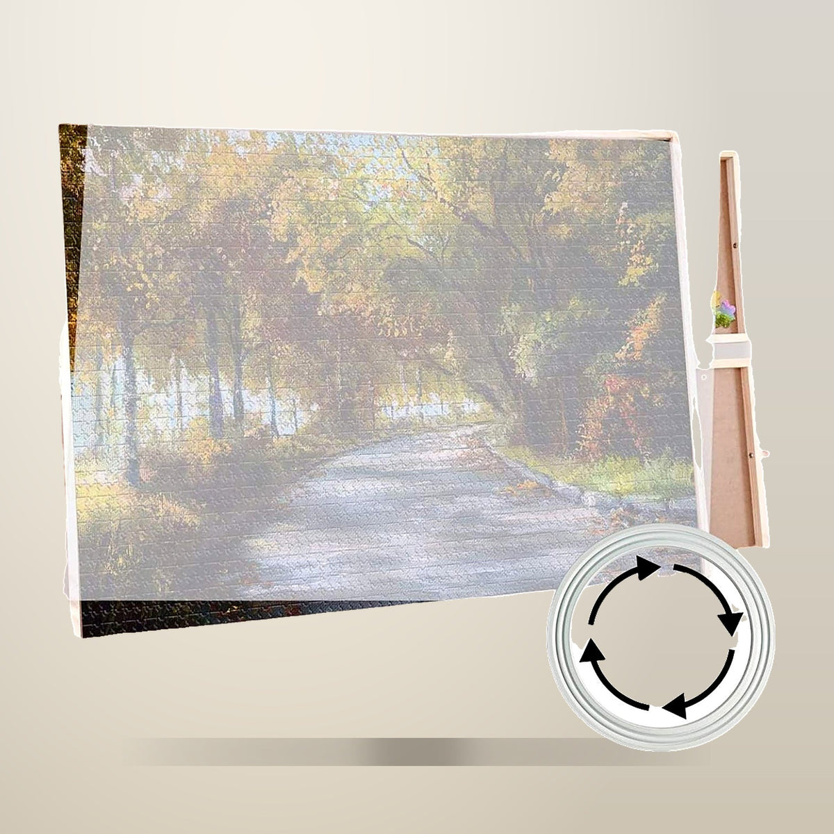 Social Hike Rotating Puzzle Board, 1000 pcs, Wood, on a plain cream background
