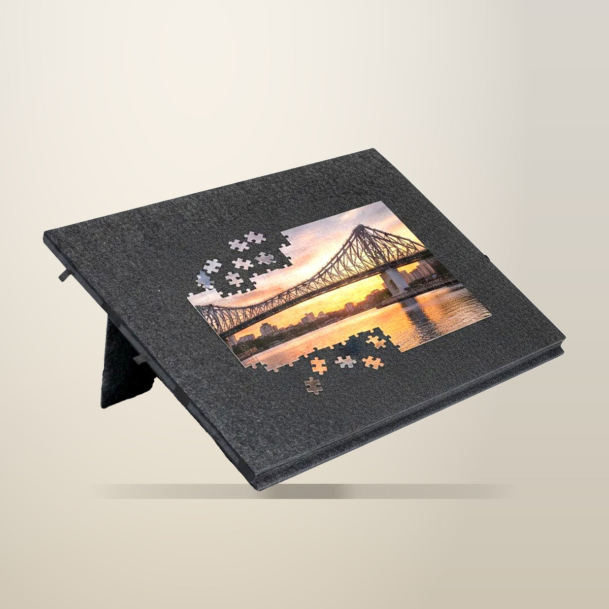 Social Hike Felt Puzzle Board, 2000 pcs, Dark Grey, on a plain cream background