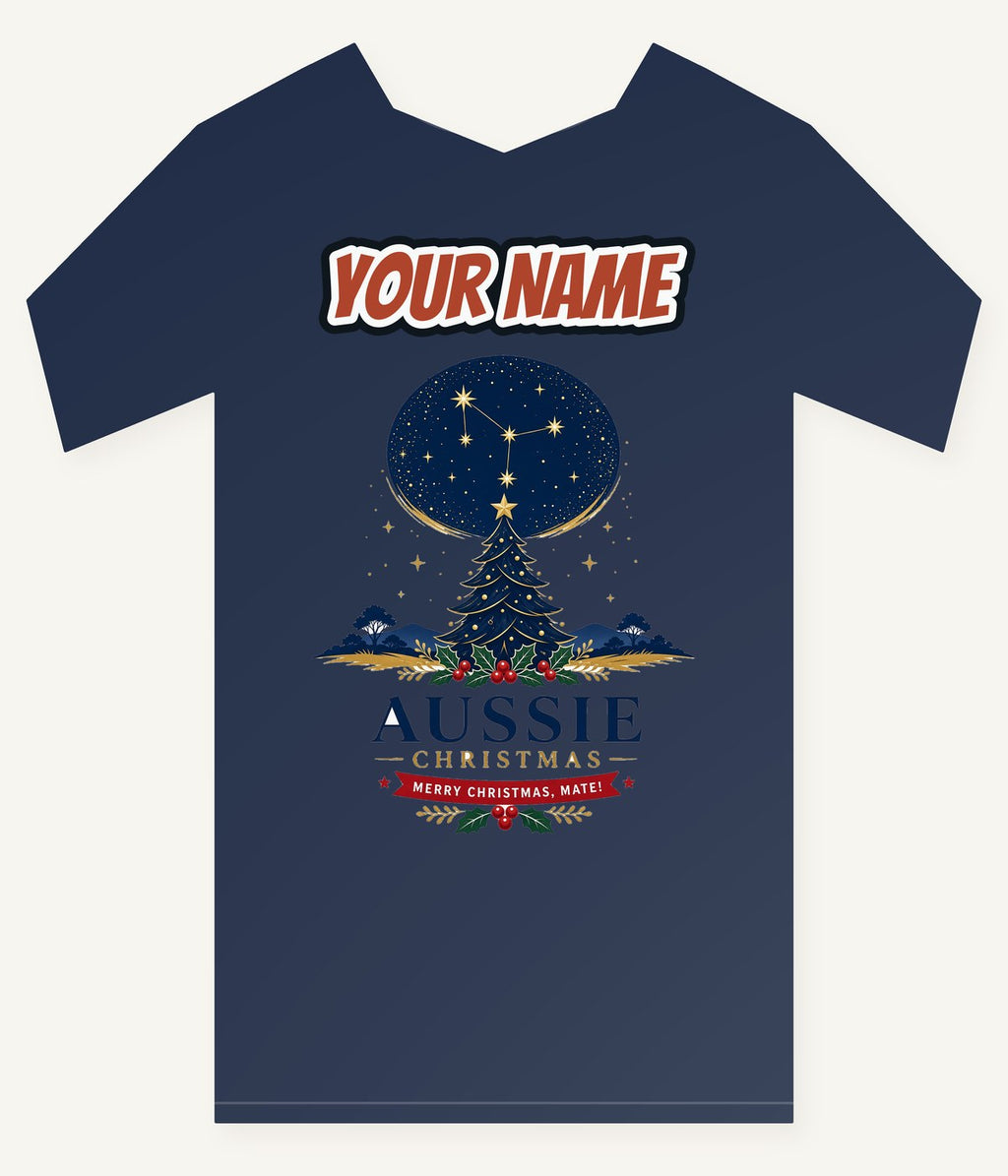 Southern Cross Christmas Tree Personalised Kids and Baby Christmas Tee