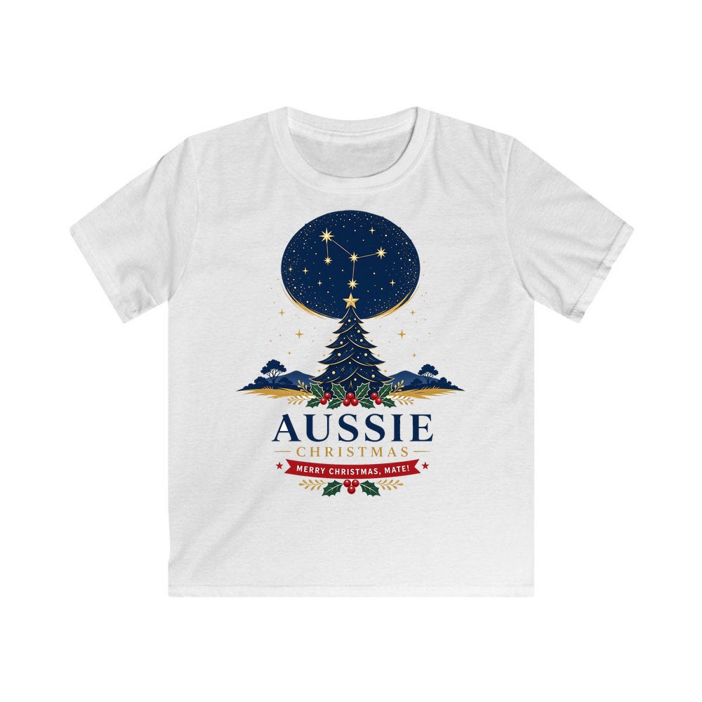 Southern Cross Christmas Tree personalised kids Christmas tee in white