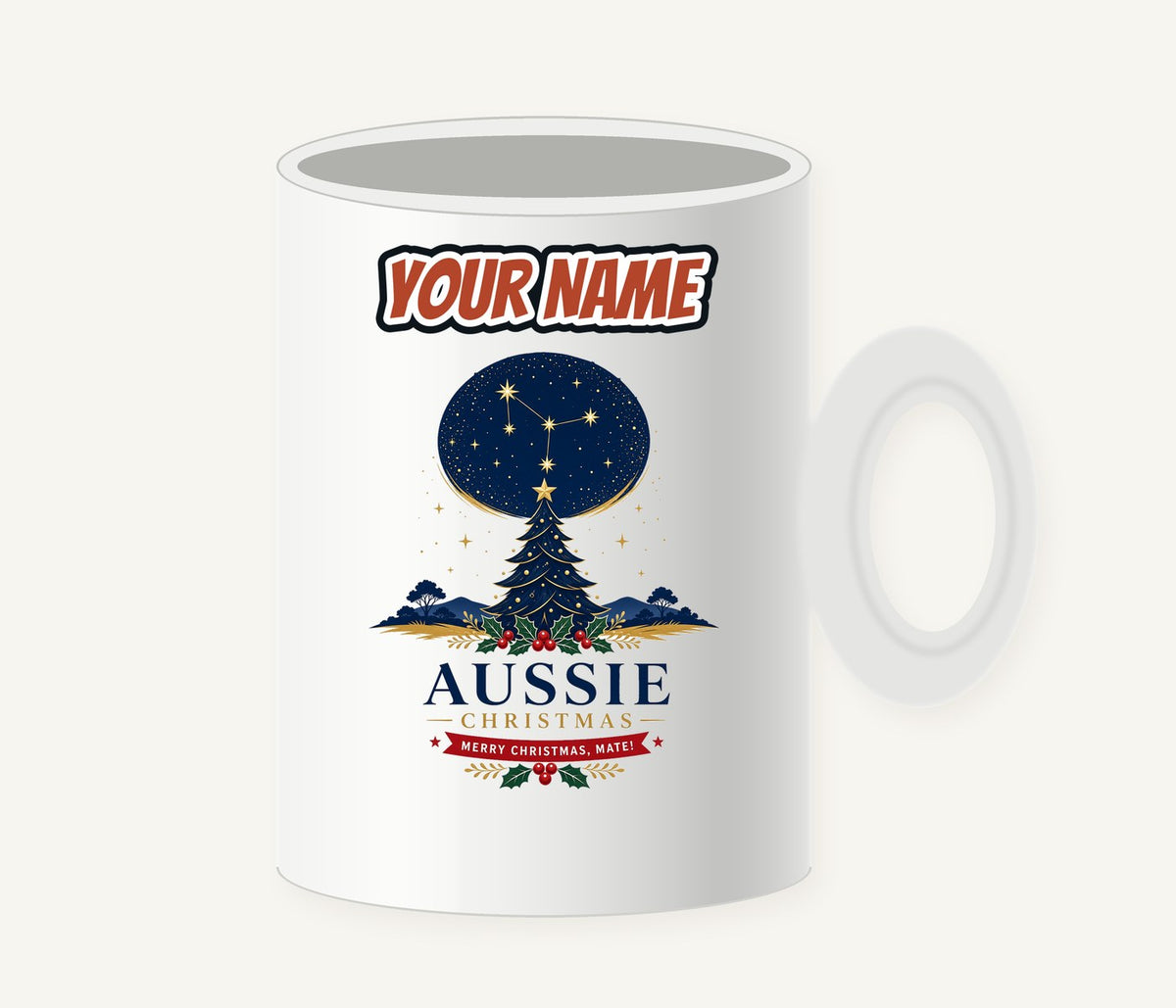 Southern Cross Christmas Tree Personalised Christmas Mug