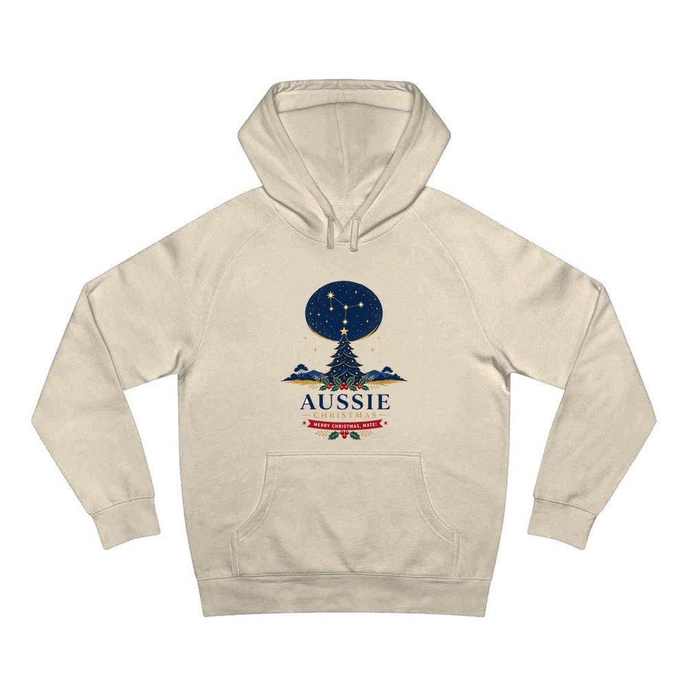 Southern Cross Christmas Tree personalised Christmas hoodie in sand