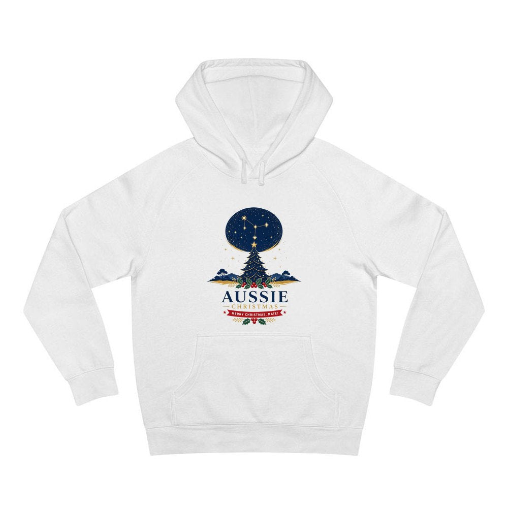 Southern Cross Christmas Tree personalised Christmas hoodie in white