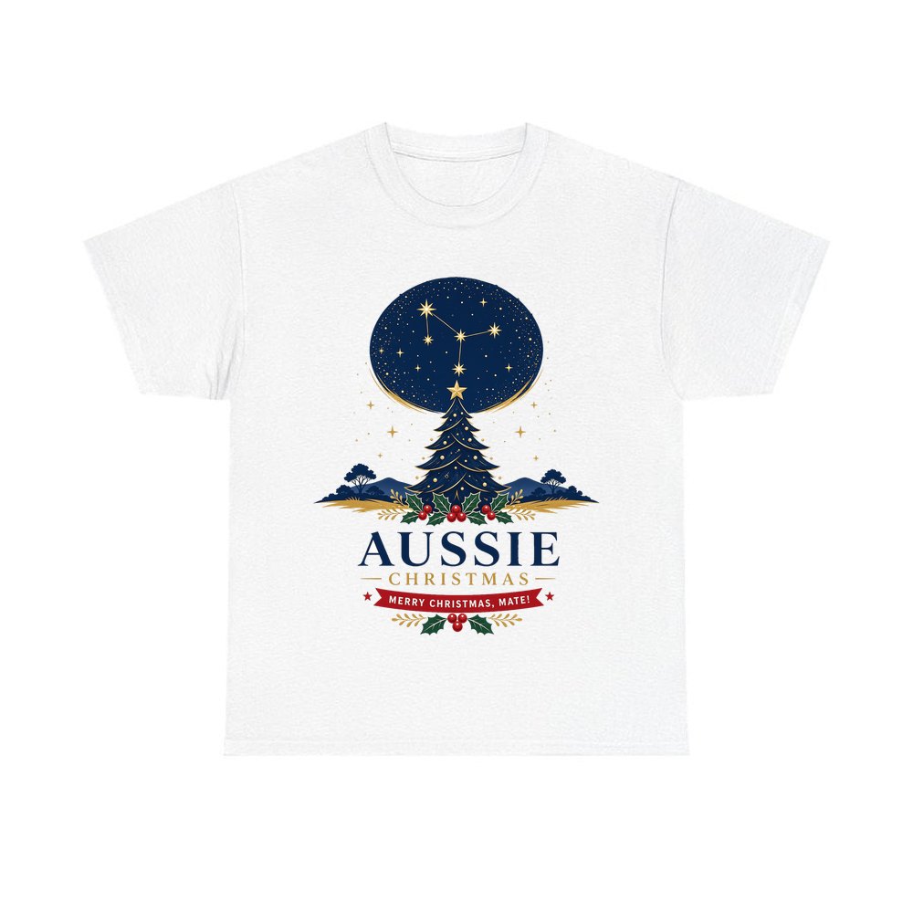Southern Cross Christmas Tree personalised Christmas T-shirt in white