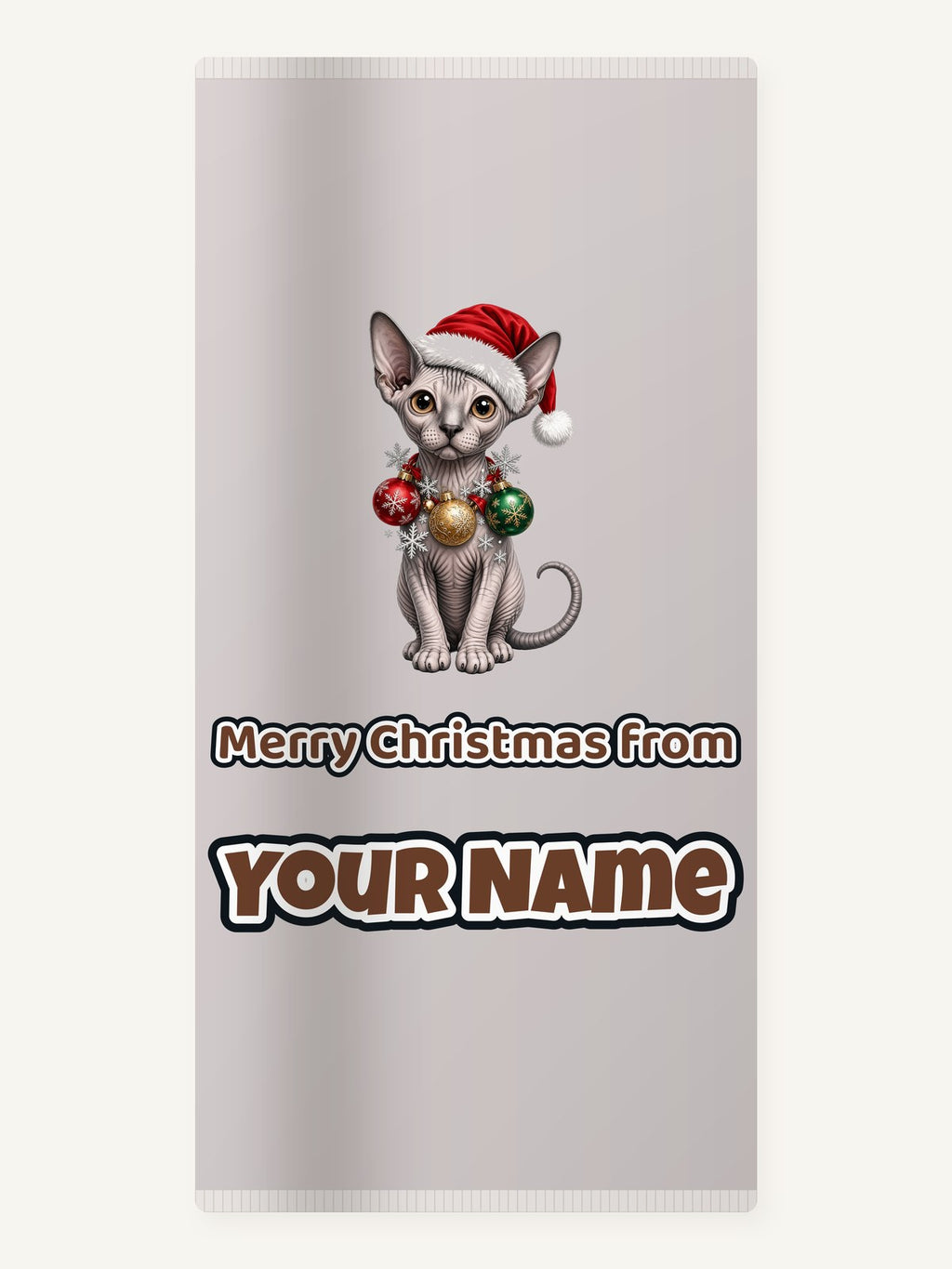 Sphynx Christmas Personalised Beach Towel