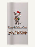 Sphynx Christmas Personalised Beach Towel