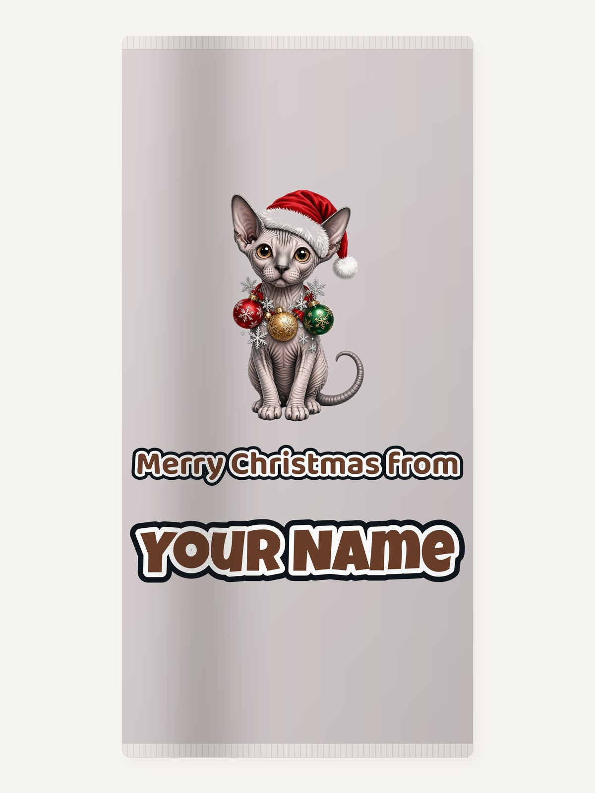 Sphynx Christmas Personalised Beach Towel