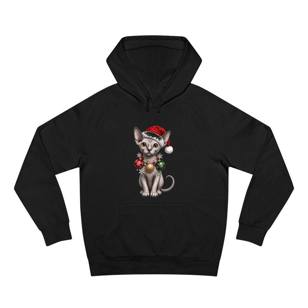 Sphynx personalised Christmas hoodie in black
