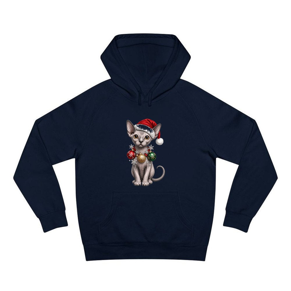 Sphynx personalised Christmas hoodie in navy
