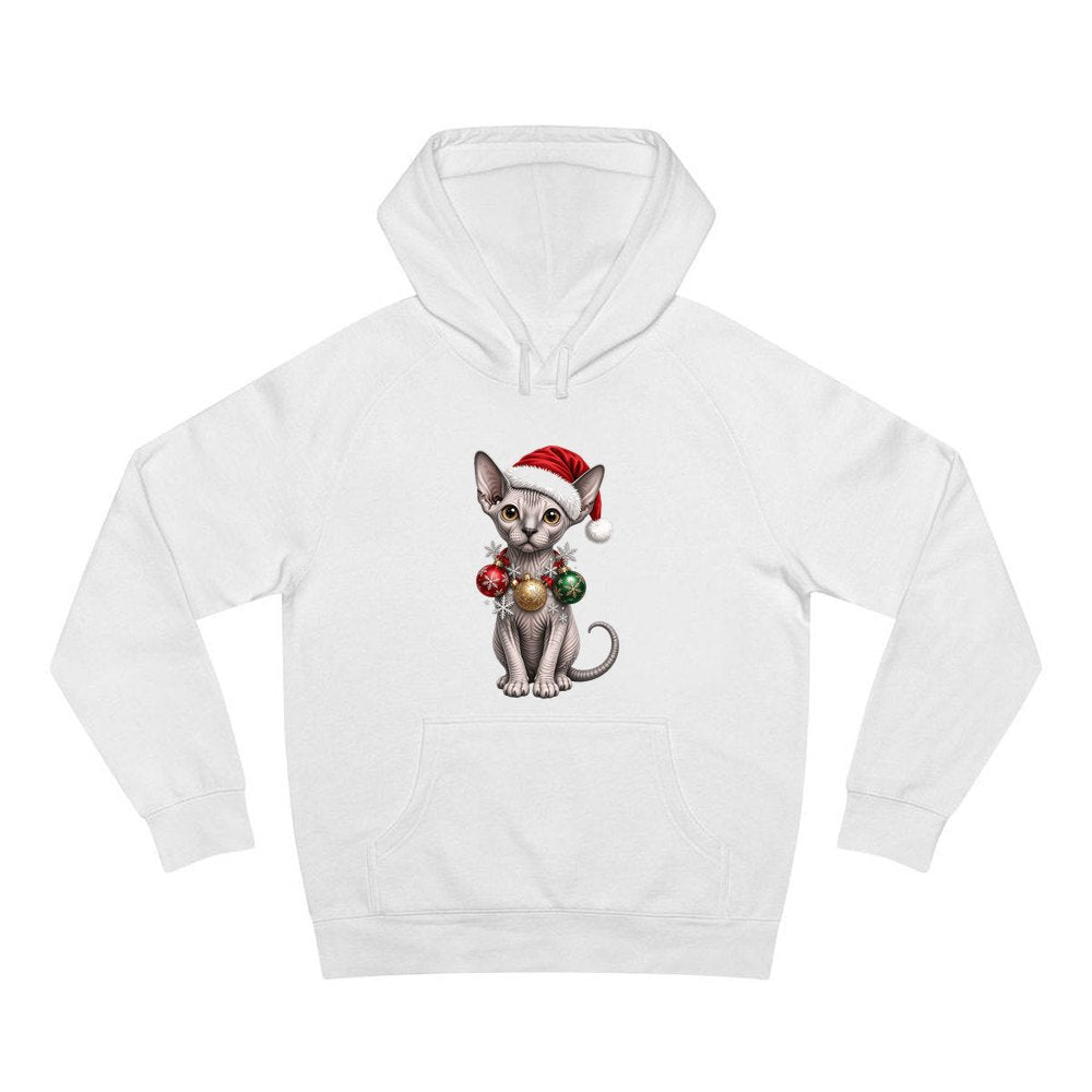 Sphynx personalised Christmas hoodie in white