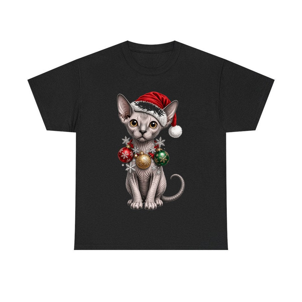 Sphynx personalised Christmas T-shirt in black
