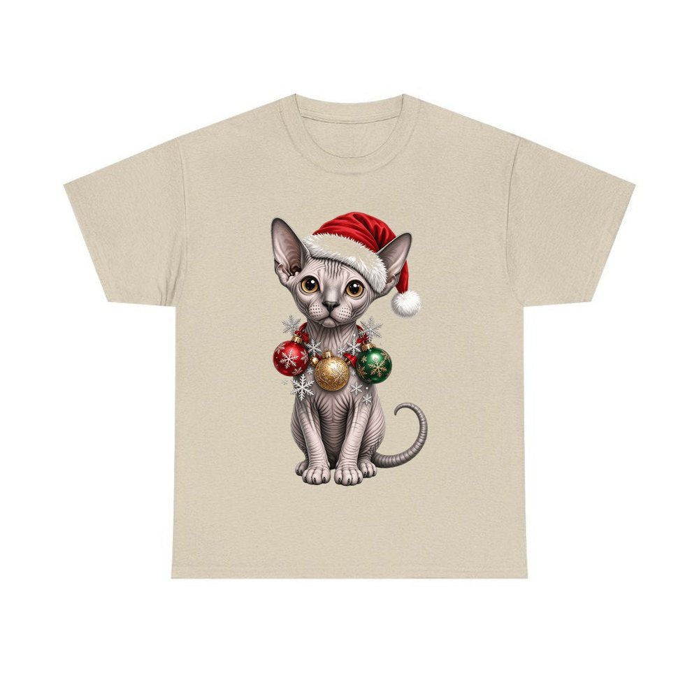 Sphynx personalised Christmas T-shirt in sand