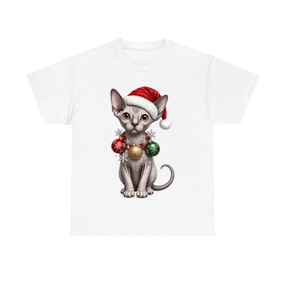 Sphynx personalised Christmas T-shirt in white
