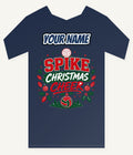 Spike Christmas Cheer Volleyball Personalised Kids and Baby Christmas Tee