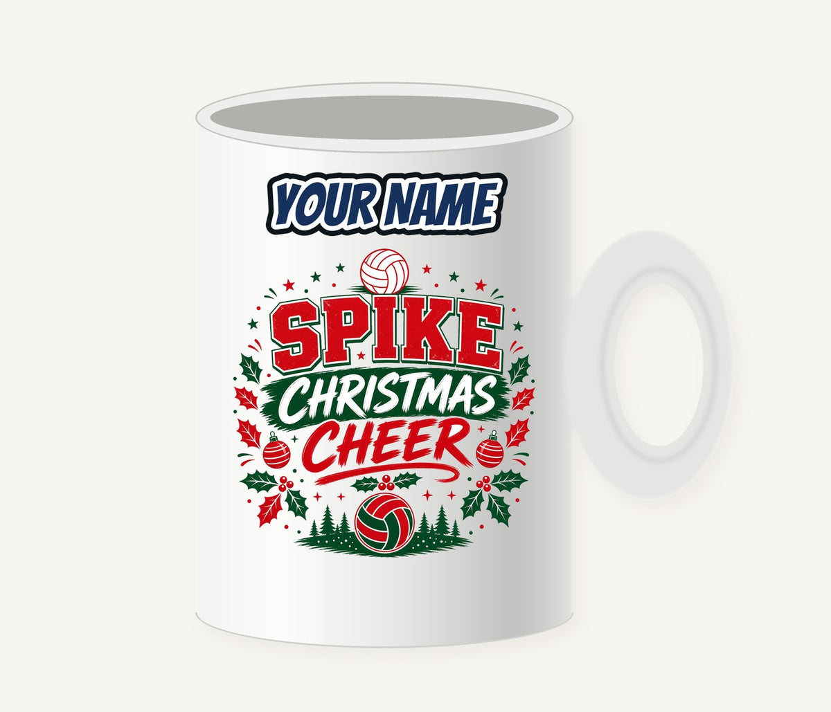 Spike Christmas Cheer Volleyball Personalised Christmas Mug