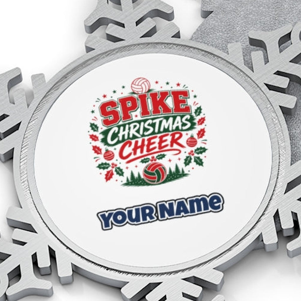 Spike Christmas Cheer Volleyball Personalised Pewter Christmas Ornament