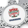 Spike Christmas Cheer Volleyball Personalised Pewter Christmas Ornament