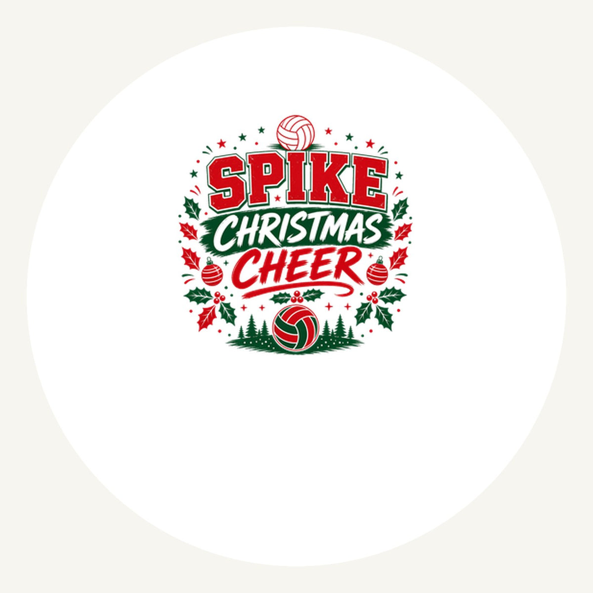 Spike Christmas Cheer Volleyball Personalised Pewter Christmas Ornament