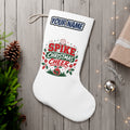 Spike Christmas Cheer Volleyball personalised Christmas stocking, white, with the name across the top