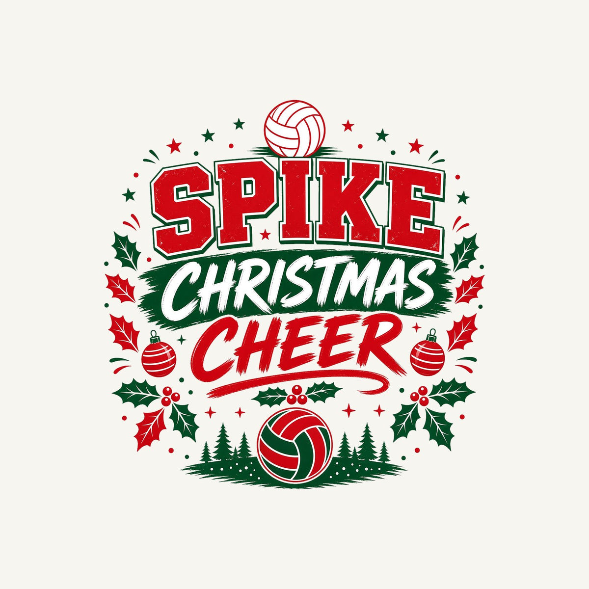 Spike Christmas Cheer Volleyball Personalised Christmas T-Shirt and Hoodie