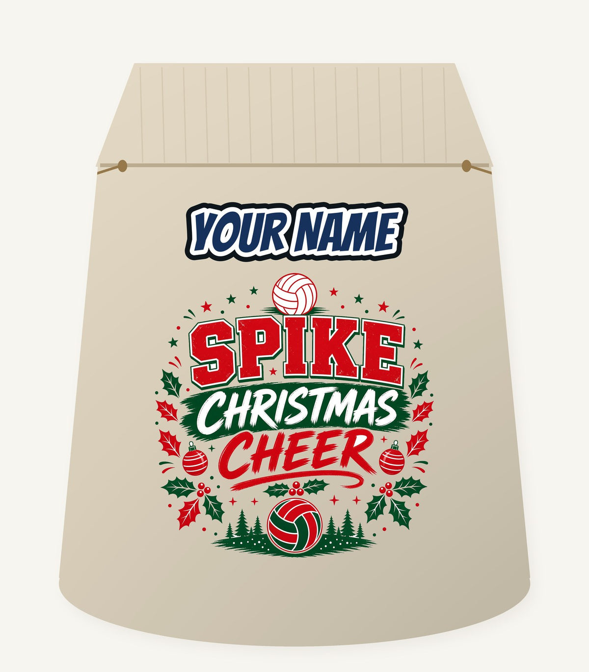 Spike Christmas Cheer Volleyball Personalised Santa Sack