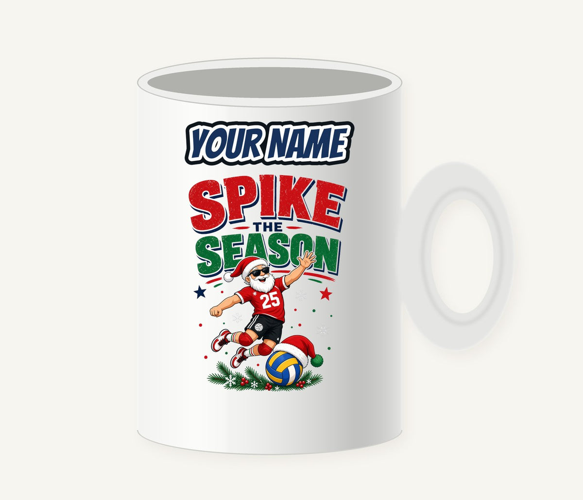 Spike The Season Volleyball Personalised Christmas Mug