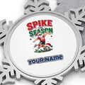 Spike The Season Volleyball Personalised Pewter Christmas Ornament