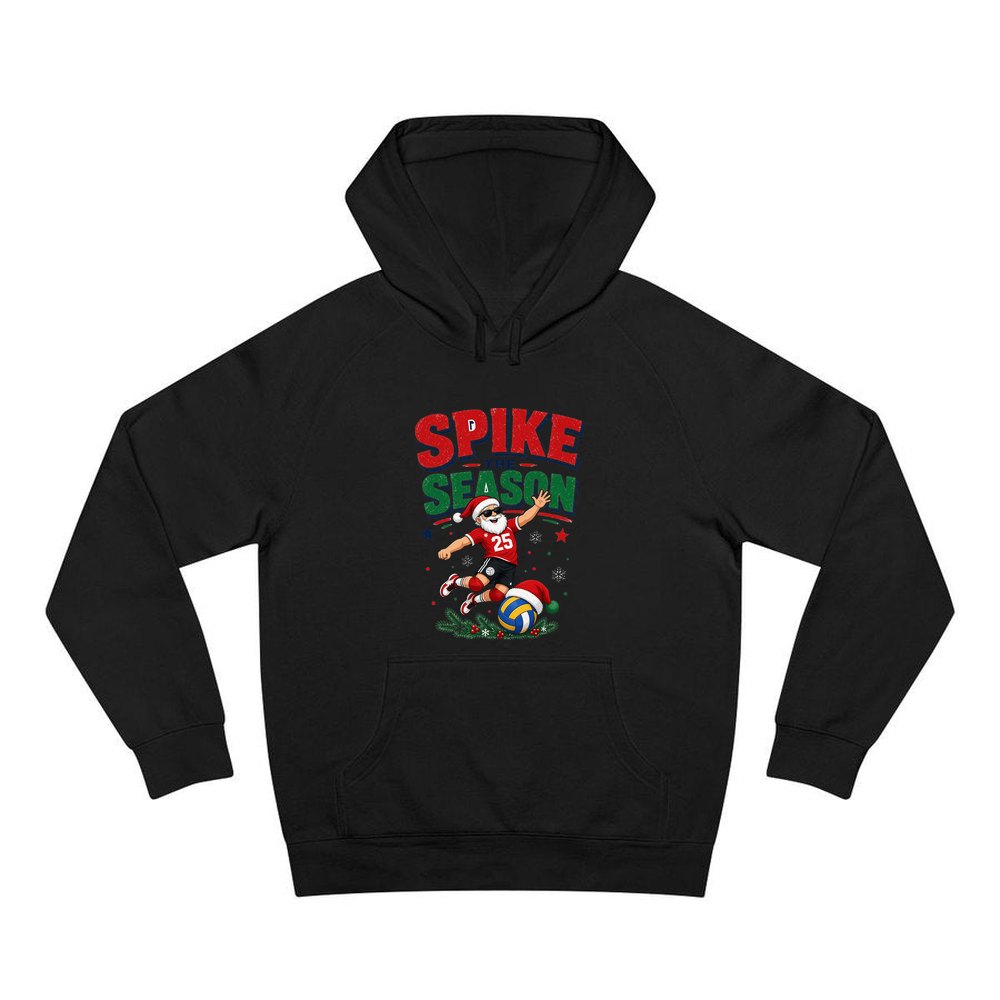 Spike The Season Volleyball personalised Christmas hoodie in black