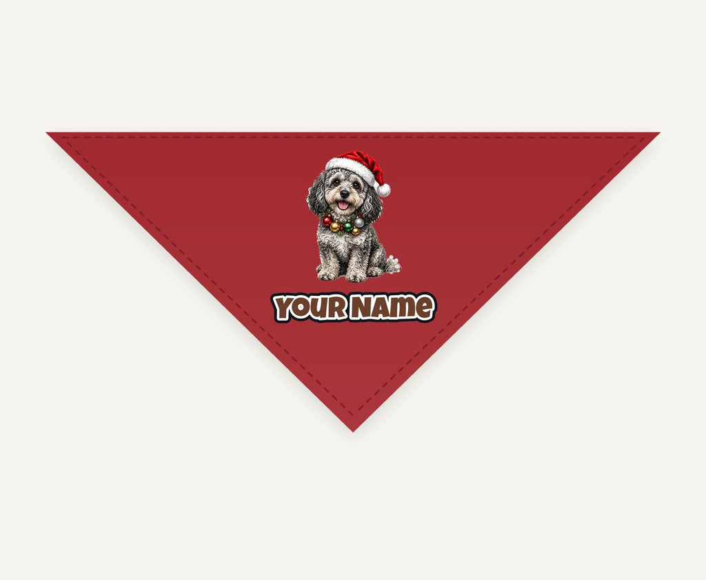 Spoodle personalised Christmas pet bandana, tie-on style