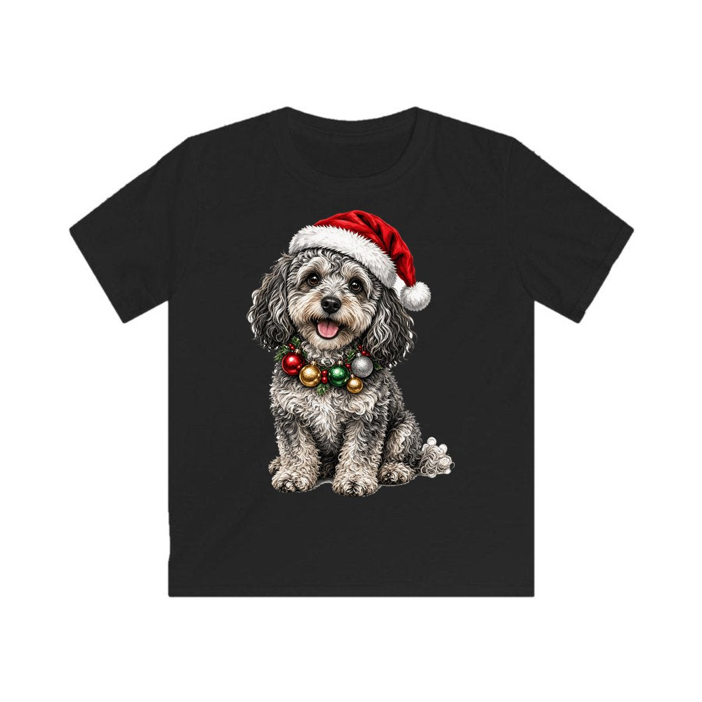 Spoodle personalised kids Christmas tee in black