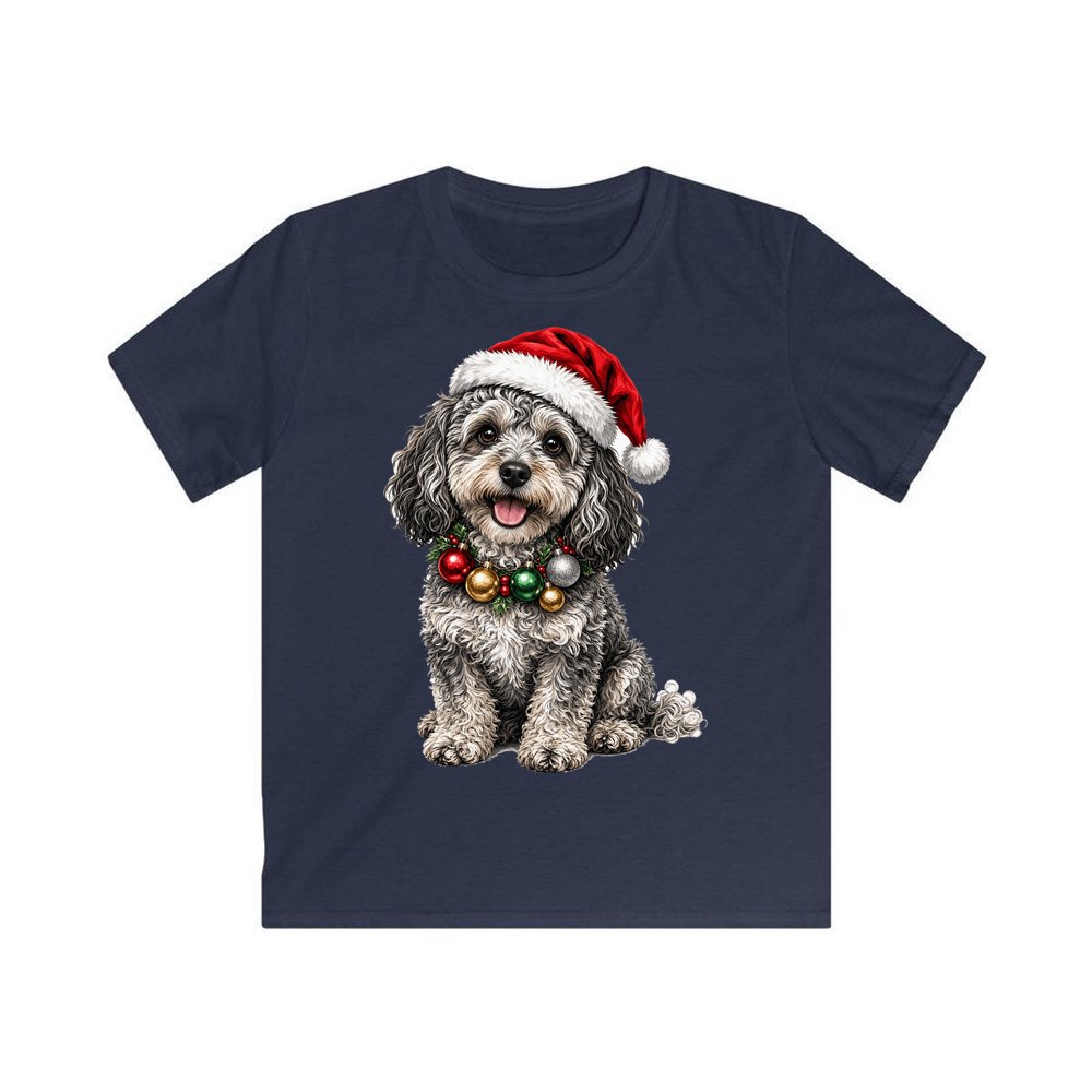Spoodle personalised kids Christmas tee in navy