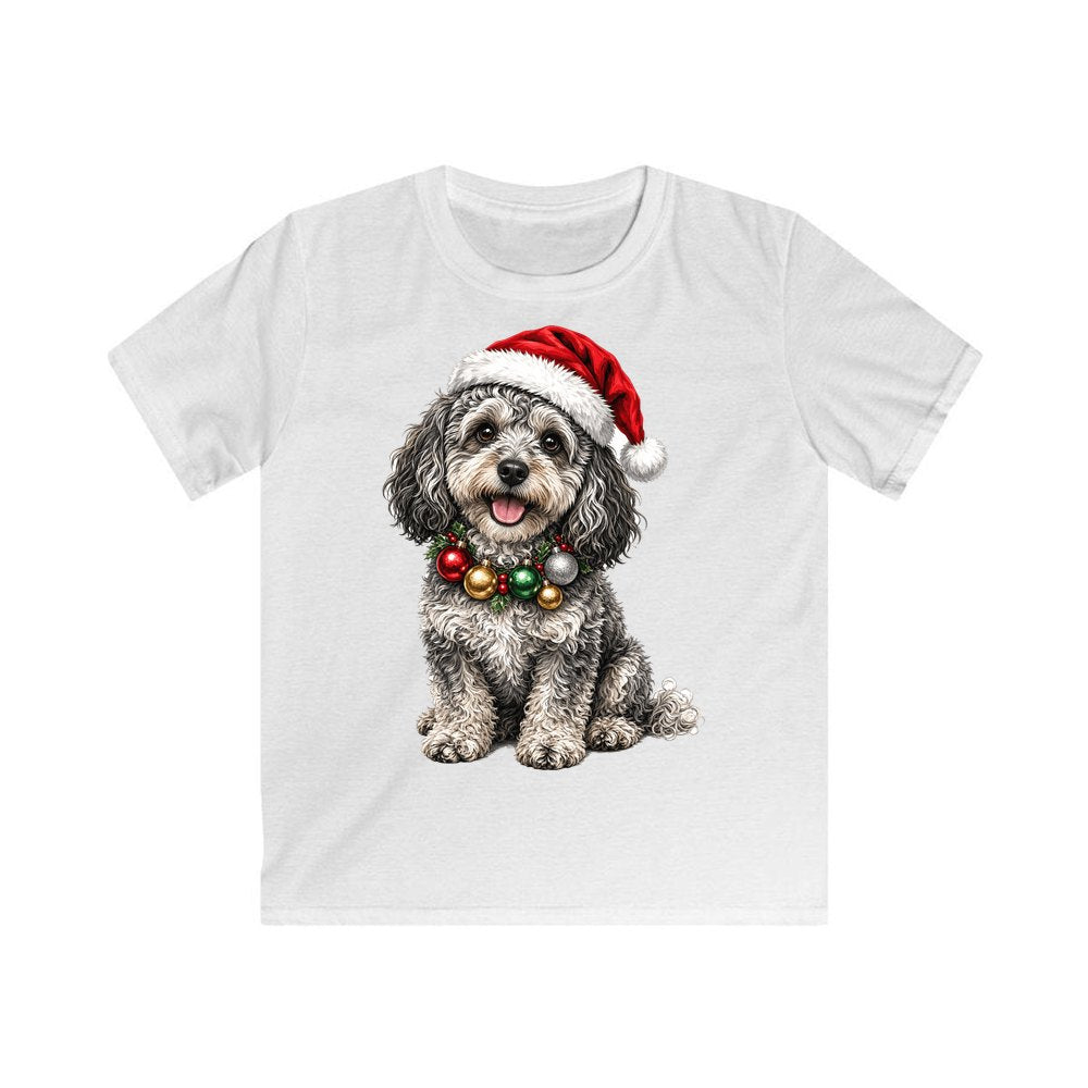 Spoodle personalised kids Christmas tee in white