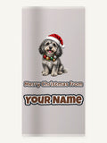 Spoodle Christmas Personalised Beach Towel