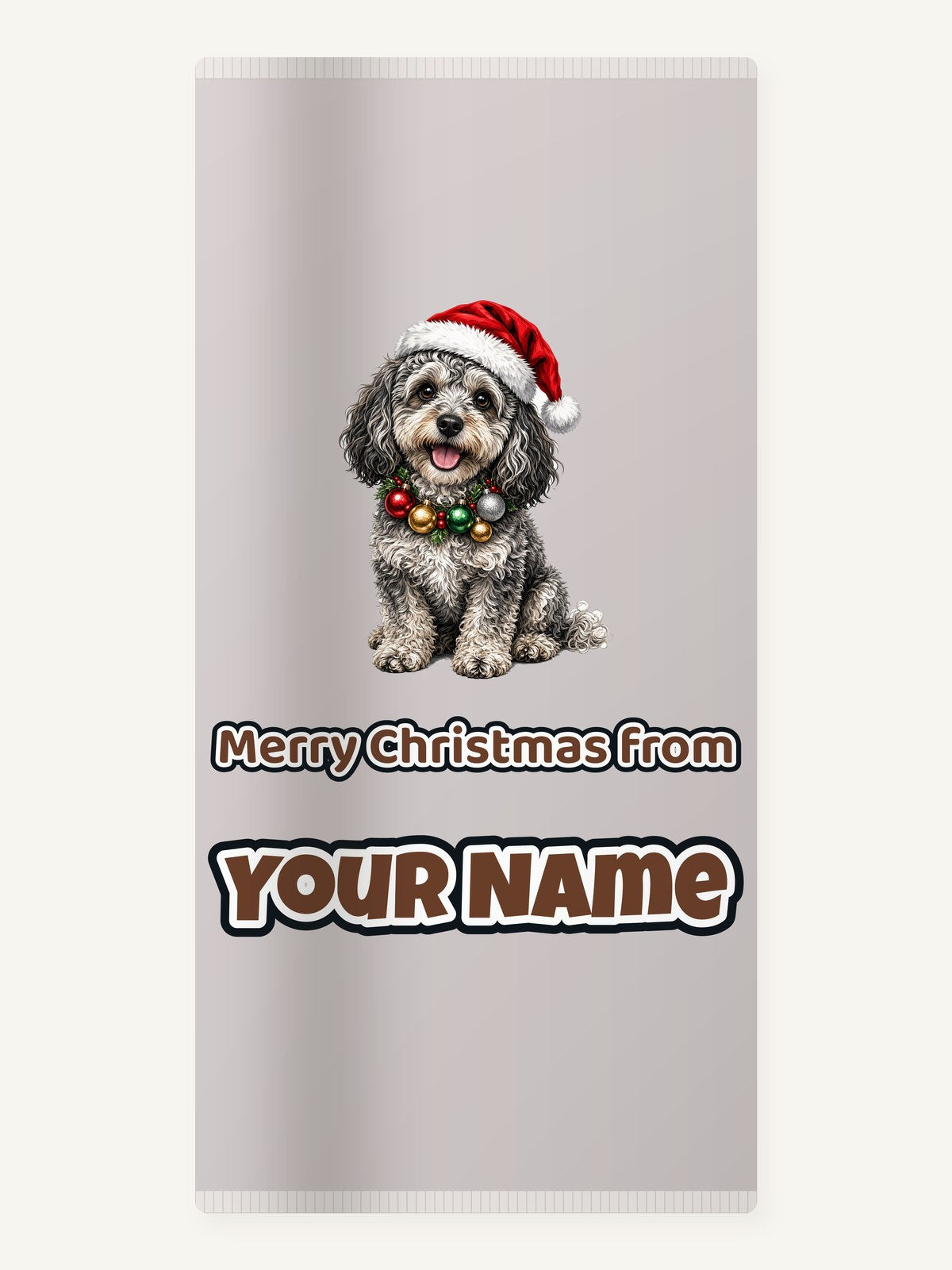 Spoodle Christmas Personalised Beach Towel