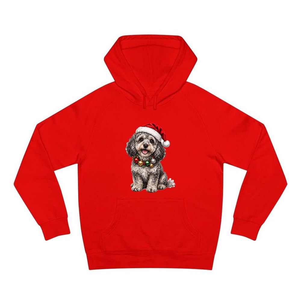 Spoodle personalised Christmas hoodie in red