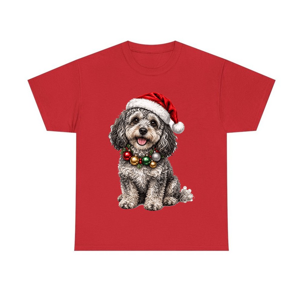 Spoodle personalised Christmas T-shirt in red