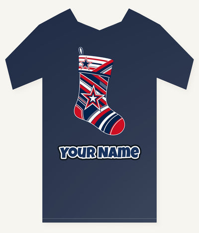 Sports Jersey Christmas Stocking Personalised Kids Tee and Baby Bodysuit