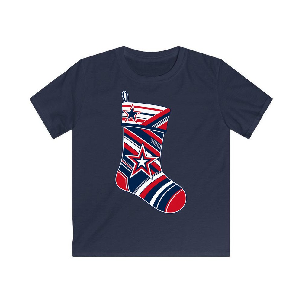 Sports Jersey Christmas Stocking personalised kids Christmas tee in navy